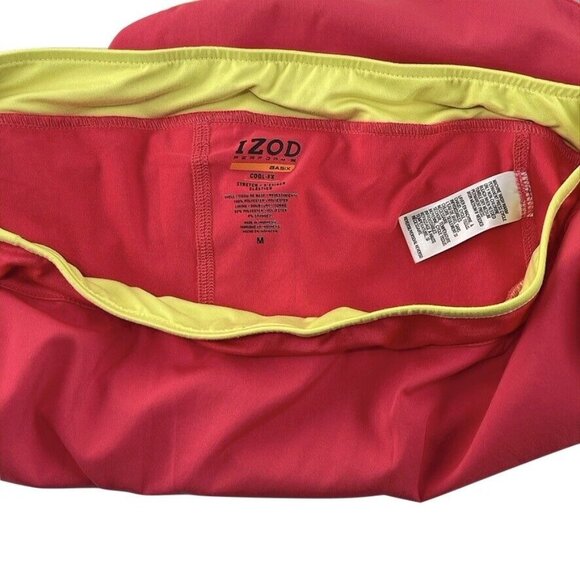 Womens IZOD PERFORM-X BASIX COOL-FX Golf Tennis Skirt Athletic Skort Red & Yello - Picture 8 of 12
